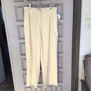 Valerie Stevens Casual Slacks Sz14P Vanilla Bean Front Pleats Pockets NWT NICE